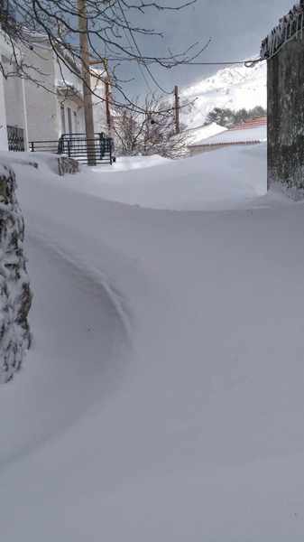 snowdrift in Chora village on Samothraki