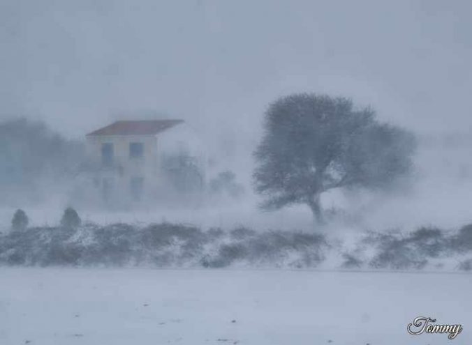 A snowstorm on Samothraki island