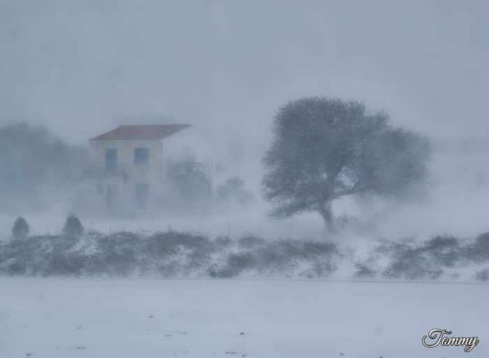 A snowstorm on Samothraki island