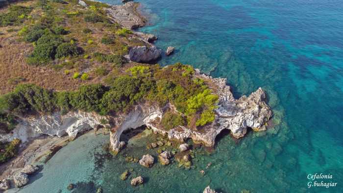 Gerasimos Buhagiar aerial photo of Kalimia beach on Kefalonia