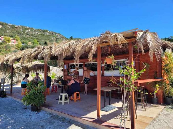 Dave Allanach photo of the bar at Kalamia beach on Kefalonia