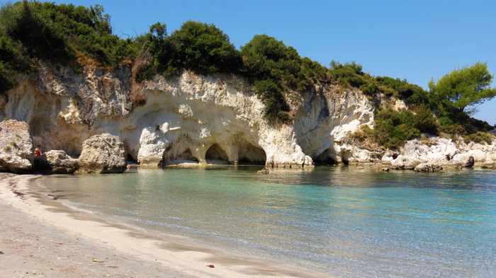 Kalamia beach on Kefalonia