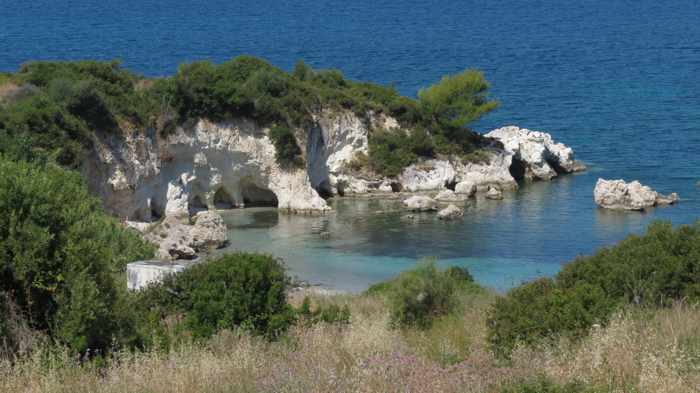 Kalamia beach on Kefalonia