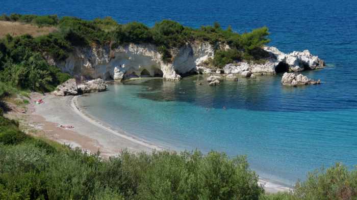 Kalamia beach on Kefalonia