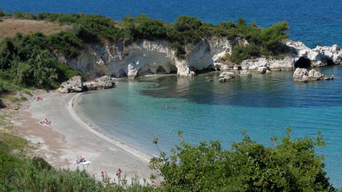 Kalamia beach on Kefalonia