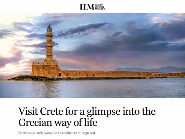 Crete article in Luxury Lifestyle Magazine