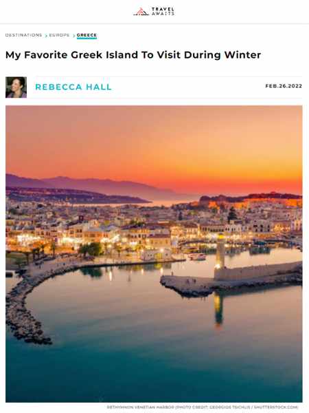 TravelAwaits article My favourite Greek island to visit in winter 