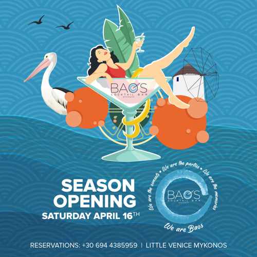 2022 opening day for Baos Cocktail Bar on Mykonos
