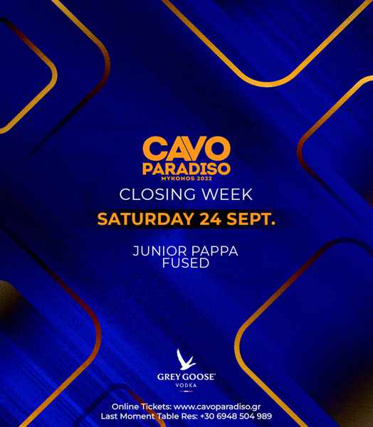 2022.09.24 Cavo Paradiso club on Mykonos presents Junior Pappa and Fused