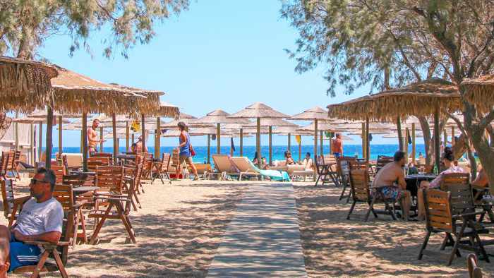 Agrari beach bar at Agrari beach on Mykonos