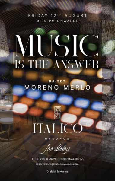 August 12 Italico Mykonos presents DJ Merano Merlo