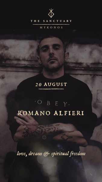 August 20 The Sanctuary Mykonos presents Romano Alfieri