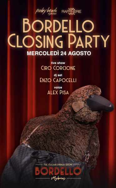 August 24 Bordello Mykonos closing party announcement