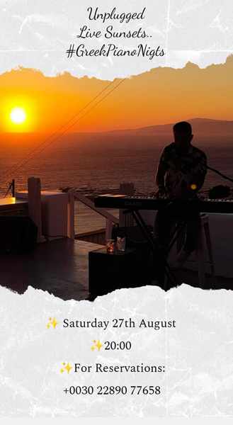 August 27 live music entertainment at Adelon Sunset Bar