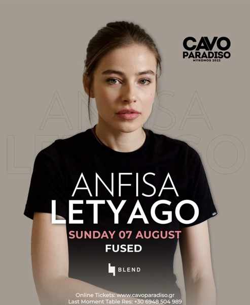 August 7 Cavo Paradiso club on Mykonos presents Anfisa Letyago