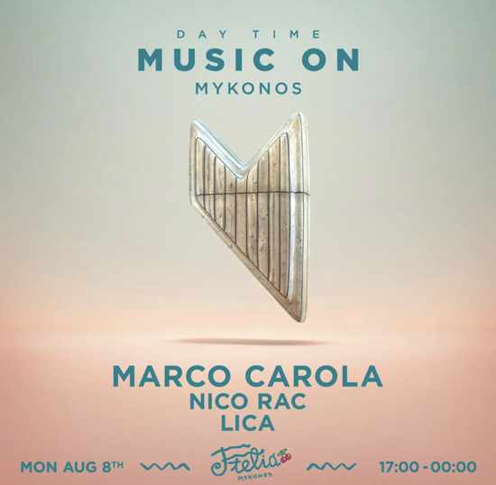 August 8 Ftelia Mykonos daytime party with Marco Carola