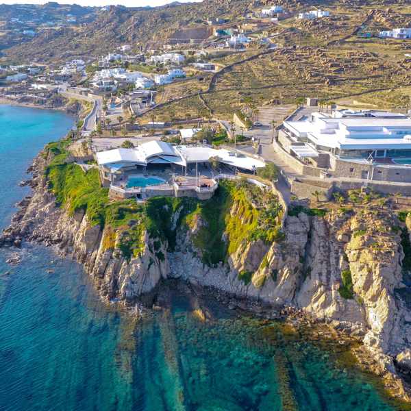 Aerial view photo of Cavo Paradiso club on Mykonos