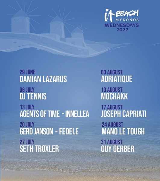 ITBeach MYkonos Wednesday DJ parties