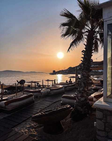 Hippie Fish beach club at Agios Ioannis beach on Mykonos