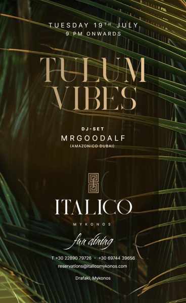 July 19 Tulum Vibes at Italico