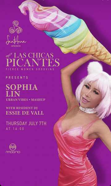 July 4 SantAnna beach club on Mykonos presents Sophia Lin