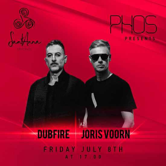 July 8 SantAnna beach club on Mykonos presents Dubfire and Joris Voorn