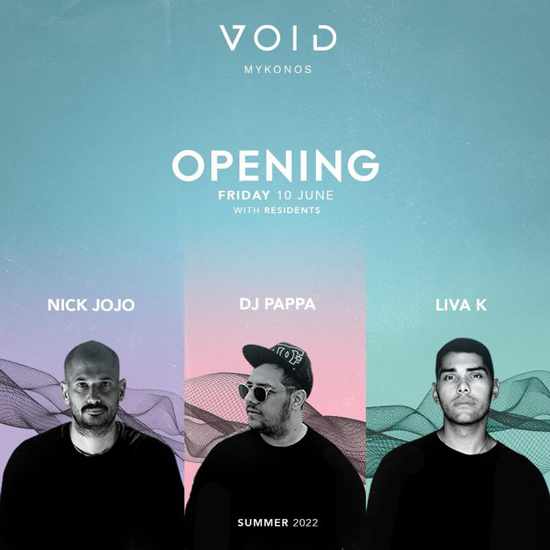 June 10 2022 season opening announcement for Void club on Mykonos
