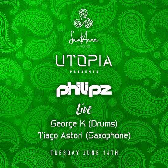 June 14 2022 UUtopia party at SantAnna beach club on Mykonos