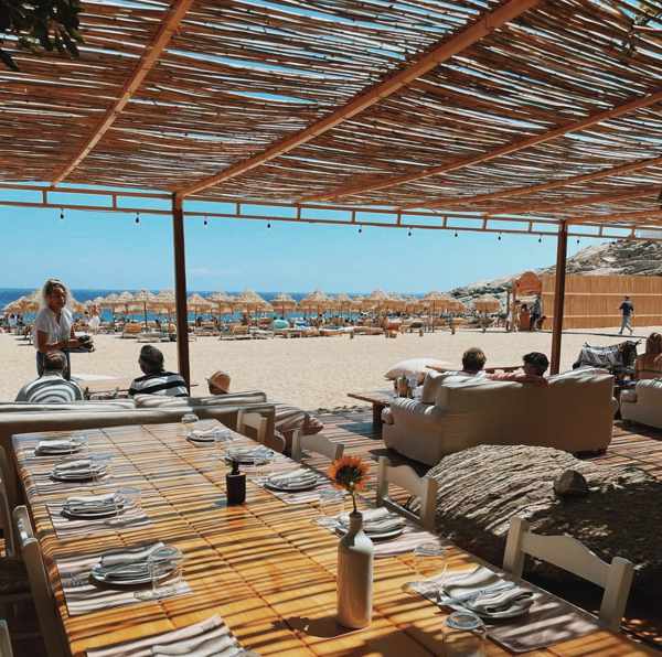 Liasti beach club on Mykonos