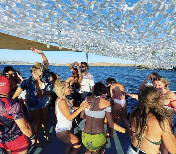 MYK Boat Party sunset party cruises on Mykonos