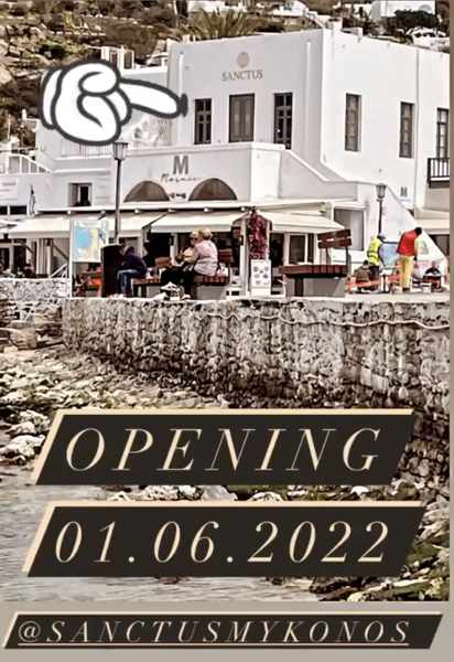 Sanctus club on Mykonos 2022 opening announcement