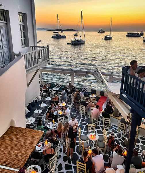 Semeli Bar at the Little Venice seafront on Mykonos