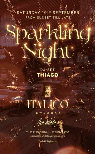September 10 Sparkling Night party at Italico Mykonos