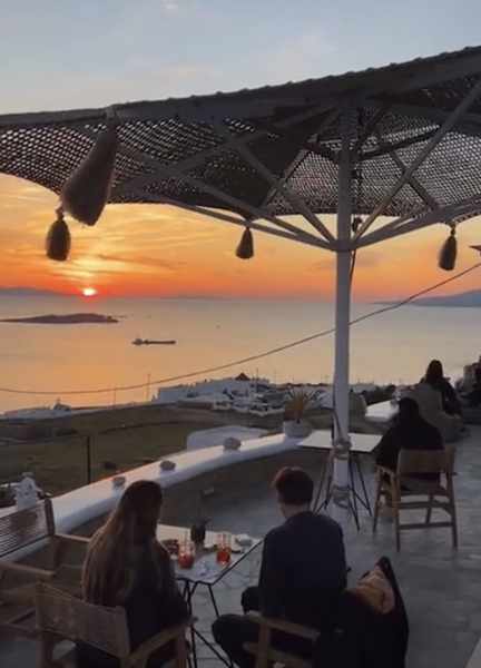 Sunset cocktails at Chillout Lounge Cafe on Mykonos