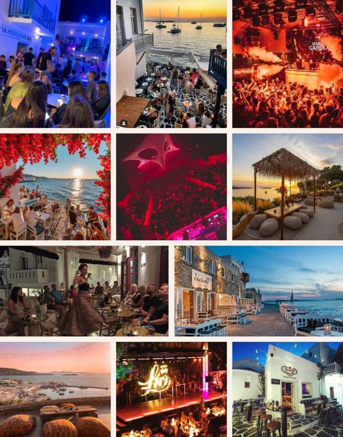 Photos of Mykonos bars and nightclubs