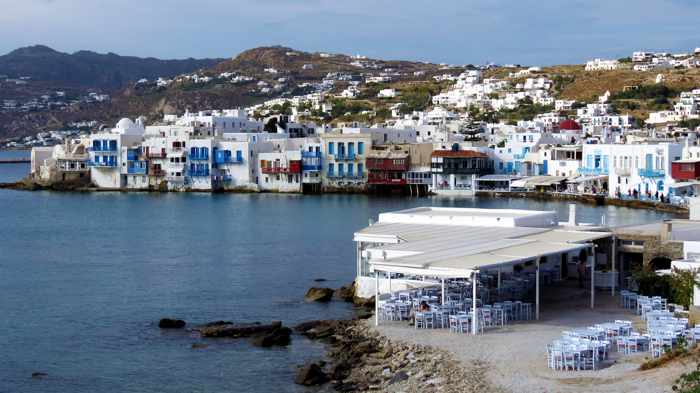 Mykonos, mikonos Greek island, part of the Cyclades, Greece. souk