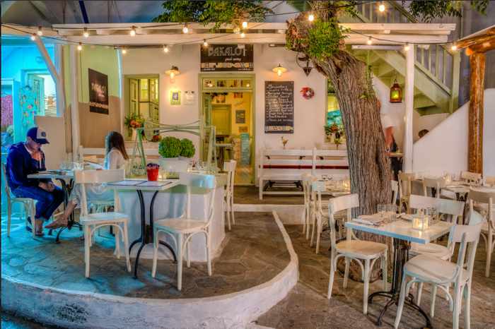 Street view photo of Bakalo Greek Eatery on Mykonos 