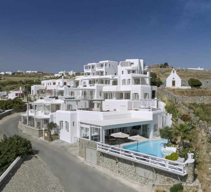 Deliades Mykonos hotel at Ornos beach on Mykonos