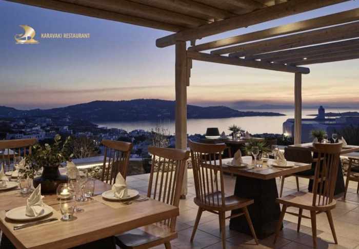 Karavaki restaurant at the Vencia Hotel on Mykonos