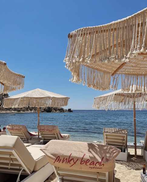 Pinky Beach club on Mykonos