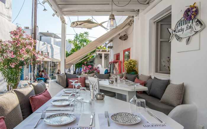 Lucky Fish seafood restaurant on Mykonos