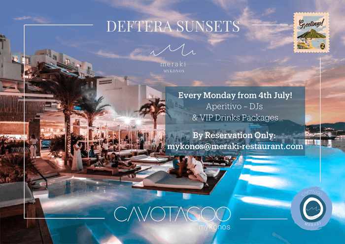 Monday Sunsets event at Meraki Mykonos during summer 2022