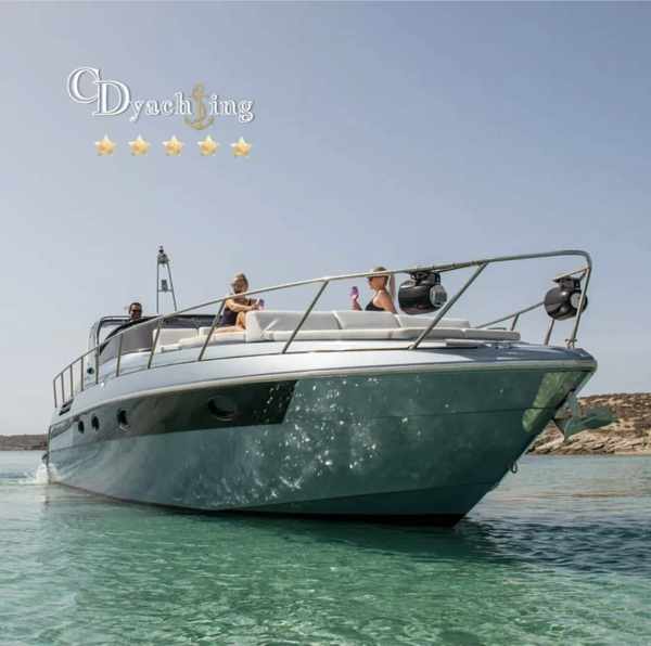 a yacht operated by CD Yachting on Mykonos