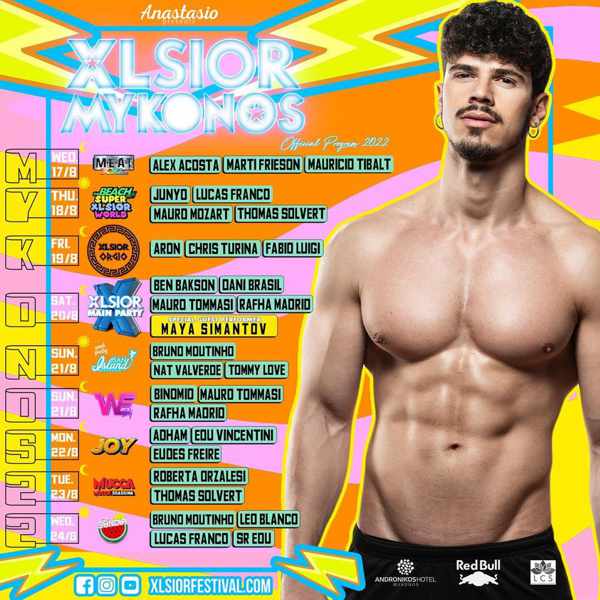 Mykonos XLSIOR Festival 2022 event and DJ lineup
