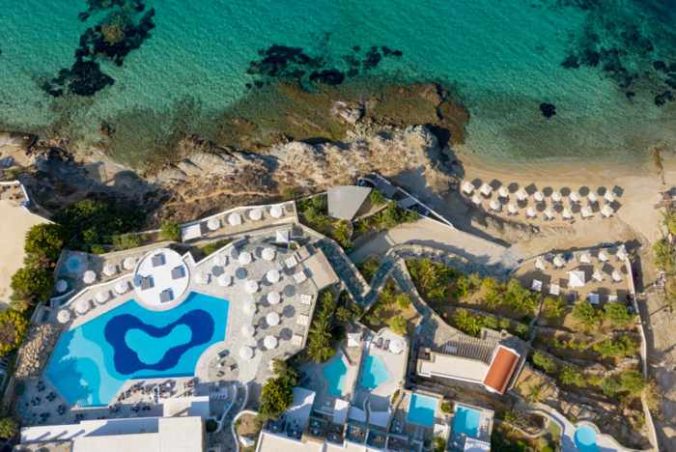 Aerial view of the Mykonos Grand Hotel & Resort
