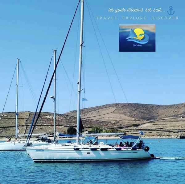A sailboat operated by Mykonos Sea Excursions