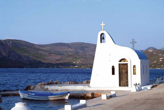 Agios Nikolaos chapel at Vouliagmeni Lake Loutraki