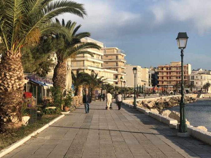 Waterfront promenade at Loutraki Greece