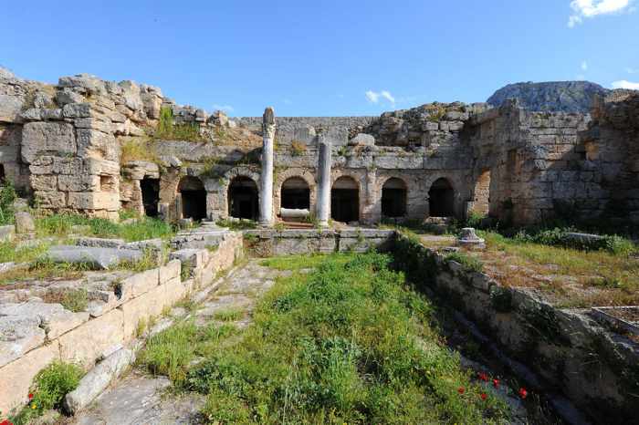 Pirine fountain (Peirine fountain) in Ancient Corinth