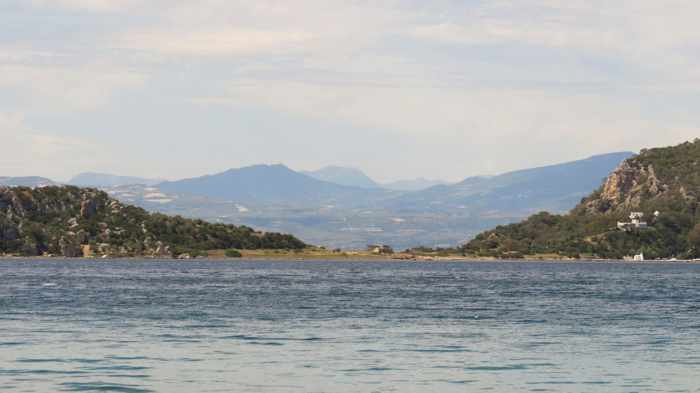 View across Vouliagmeni Lake near Loutraki 